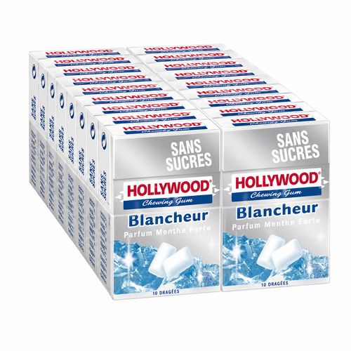 Boîte de 20 chewing-gums Hollywood Blancheur menthe