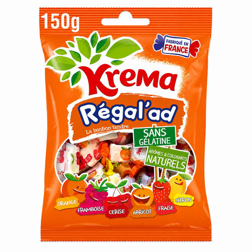 Krema Assortiment Bonbons Tendres Sans Gélatine – 12 Sachets de 150g