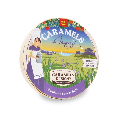 Boîte bois caramels fondants au beurre salé 150 g