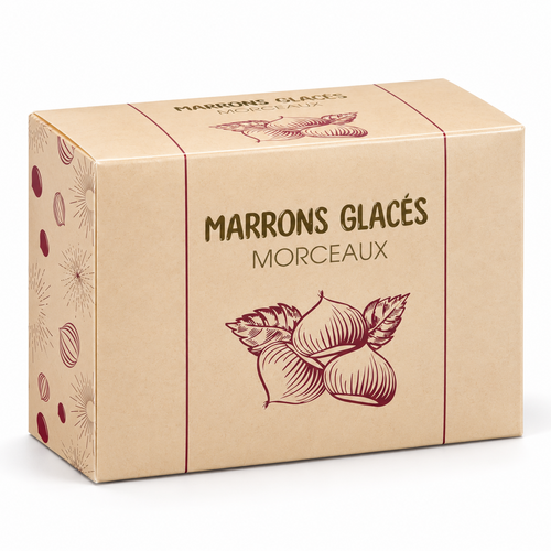 Boîte de morceaux de marrons glacés 1 kg Corsiglia