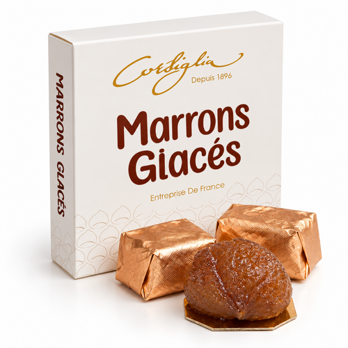 Marrons glacés Corsiglia, boîte de 4 pièces
