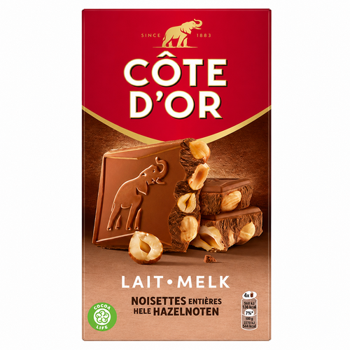 Tablette Lait Noisettes Entières 180 g Côte d'Or