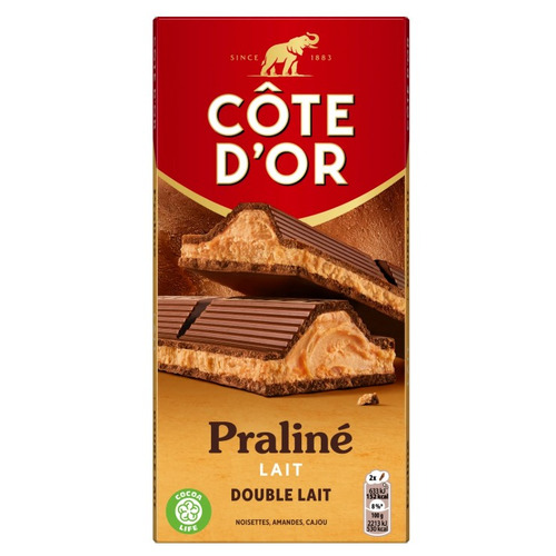 Tablette Praliné Double Lait 200 g Côte d'Or