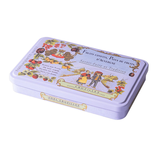 Boîte Métal Mauve Pâtes de Fruits 250g Cruzilles