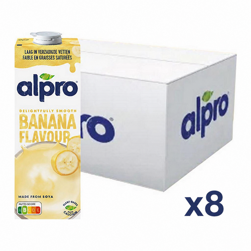 Boisson végétale au soja saveur banane Alpro 1L – Carton de 8