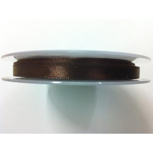 Bobine de ruban satin chocolat 25 mm