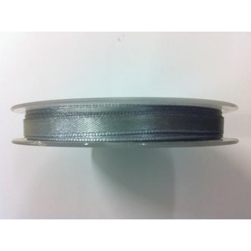 Bobine de ruban satin gris 25 mm