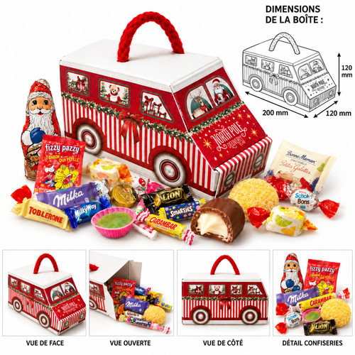 Fourgonnette de noel garnie, Asst. 250G environ