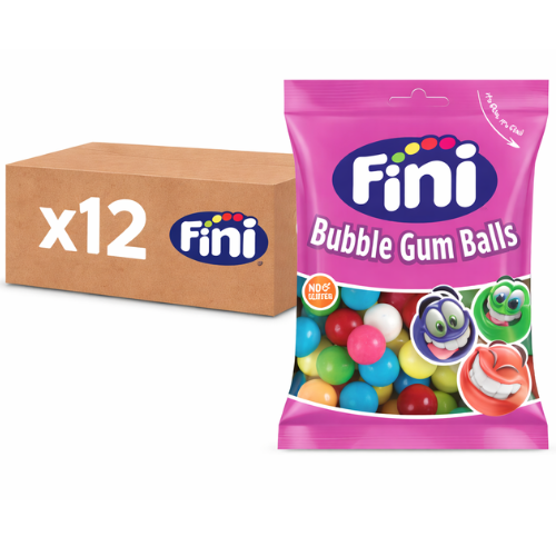 Carton de 12 sachets de chewing-gum billes halal Fini 90 g