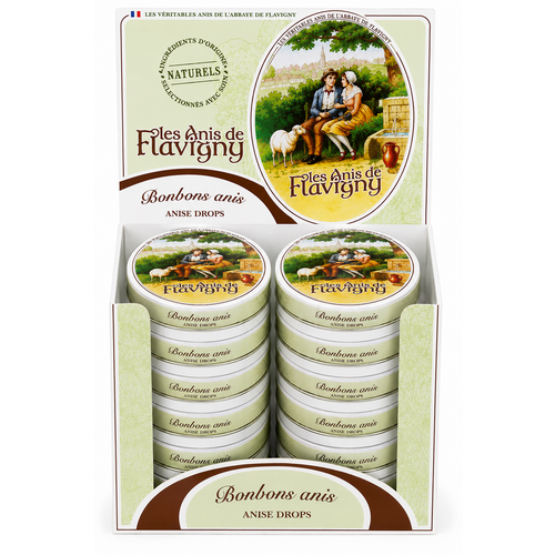 12 Boîtes ovales Anis Flavigny goût anis 50 g