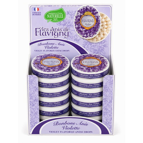 12 Boîtes oval Anis Flavigny goût violette 50gr