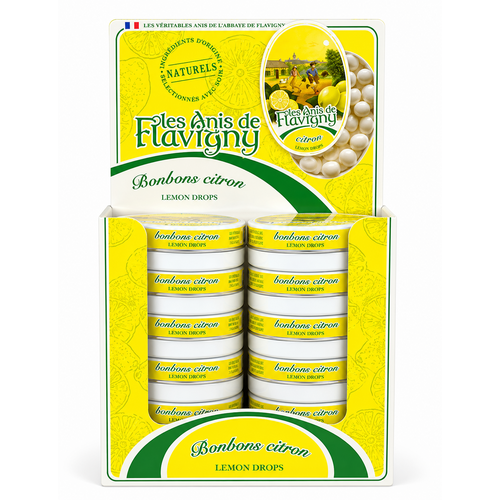 12 boîtes ovales Anis Flavigny goût citron 50 g