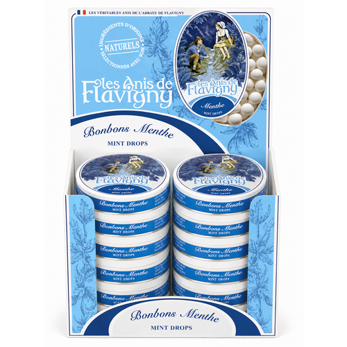 12 boîtes ovales Anis Flavigny goût menthe 50 g