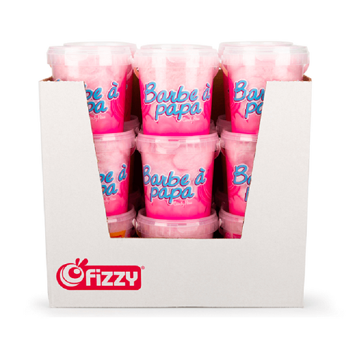 Carton de 18 pots de barbe à papa vanille Fizzy 60 g
