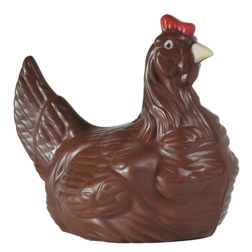 Moulage de poule au chocolat au lait garnie de fritures 325 g Guisabel