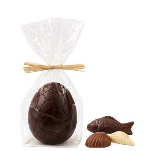 Œuf Chocolat Noir Garni de Fritures 3 Chocolats 12 cm 160g – Guisabel