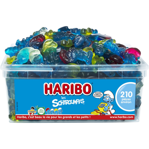 Bac de 210 pièces schtoumpfs Haribo