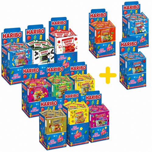 Colis de 12 présentoirs Haribo – mini sachets 40 g