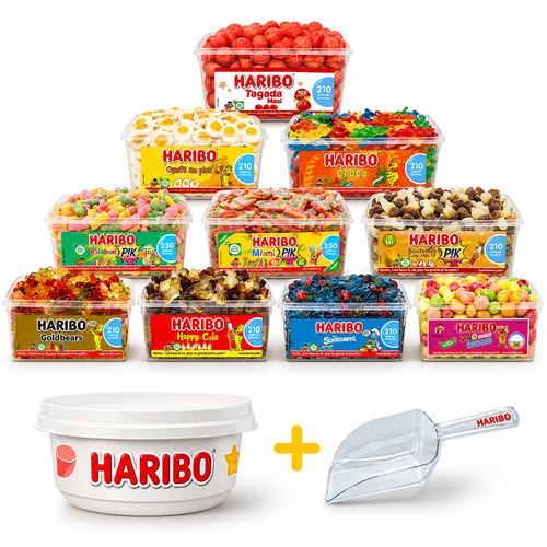 Colis Haribo 10 Tubos + 80 boîtes offertes + 1 pelle