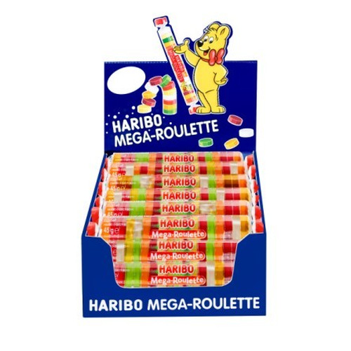 Display de 40 Mega Roulettes Fruits de 45gr Haribo