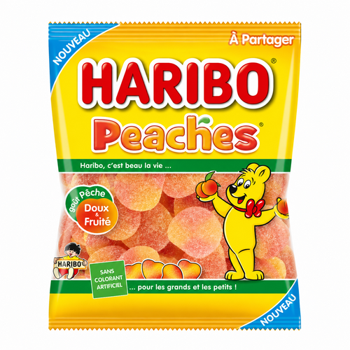 Carton de 30 sachets Peaches 120gr Haribo