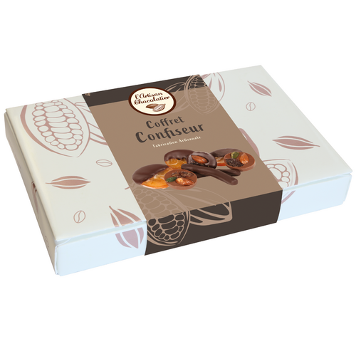 Coffret du confiseur – Assortiment d'orangettes, de clémentines tranches et de mendiants 170gr