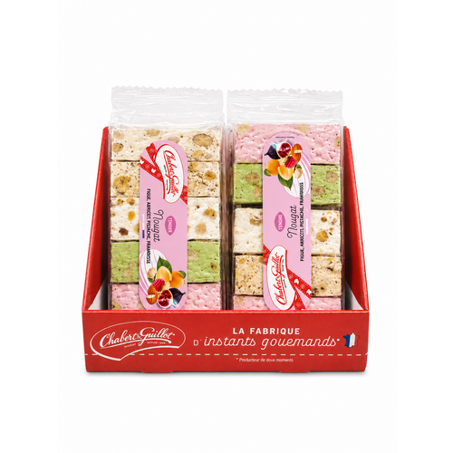 Barquette de Nougats tendre abricot, figue, framboise, pistache 90g Chabert & Guillot