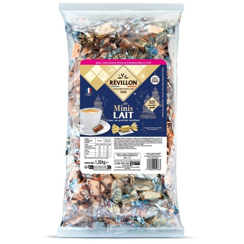 Sac de mini papillotes lait  Révillon 1.26Kg - Environ 200 pièces.