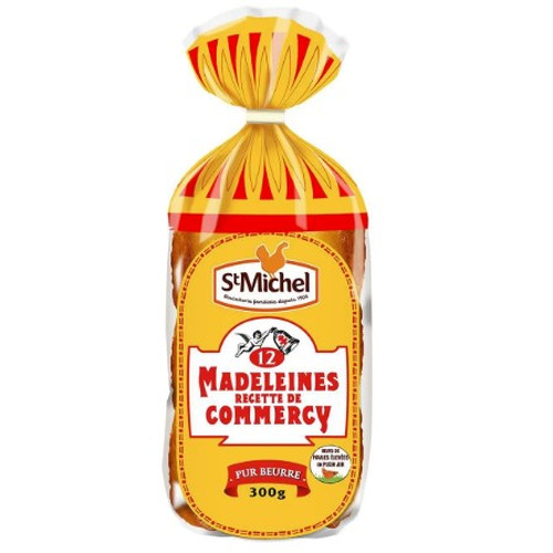 Sachet de 12 madeleines St Michel recette de Commercy nature 300 g