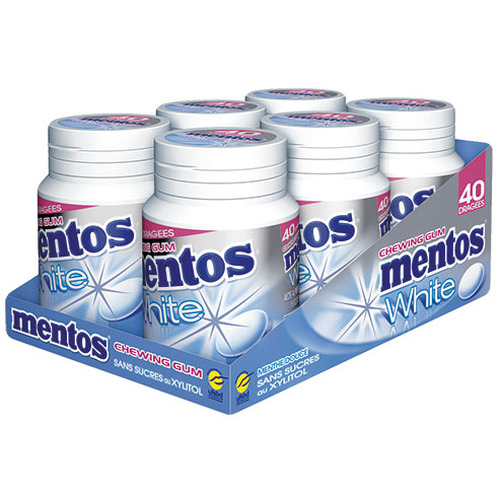 Boite de 6 pots Mentos White goût Menthe Douce