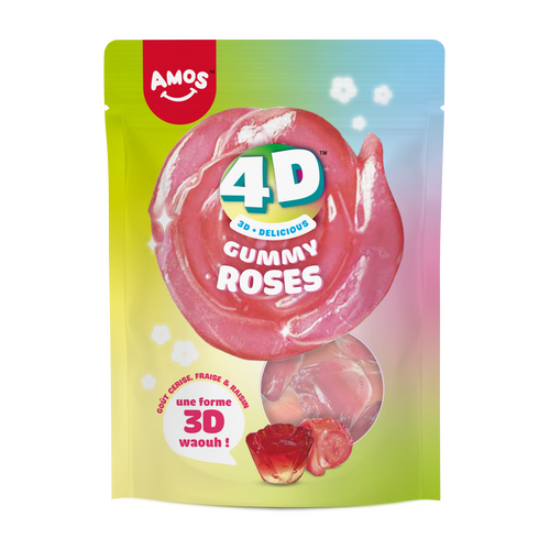 Bonbons gélifiés AMOS Gummy Roses 4D 120 g