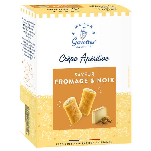 Crêpes Apéritives Saveur Fromage & Noix 110gr Maison Gavottes