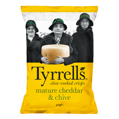 Chips cheddar et ciboulette Tyrrells 40 g