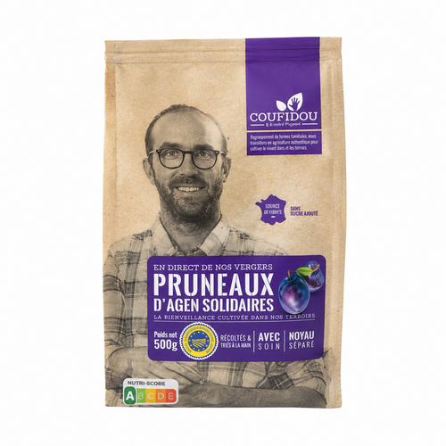 Pruneaux d'Agen solidaires 500 g avec noyau Coufidou