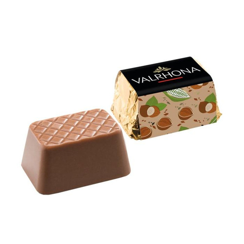 Lingots Gianduja Valrhona avec crêpe croustillante - Boîte de 2kg - Chocolat au lait praliné noisettes