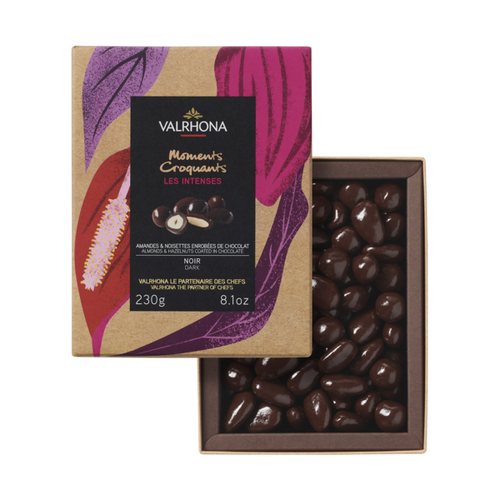 Coffret Les Intenses Valrhona 230g amandes noisettes chocolat noir