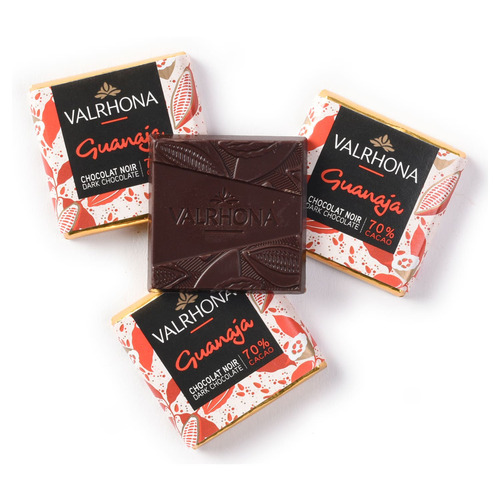 Boite de carrés de chocolat noir Guanaja 70% 1kg Valrhona