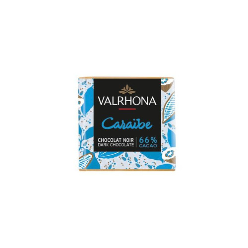 Boîte de carrés de chocolat noir Caraïbe 66% 1 kg Valrhona