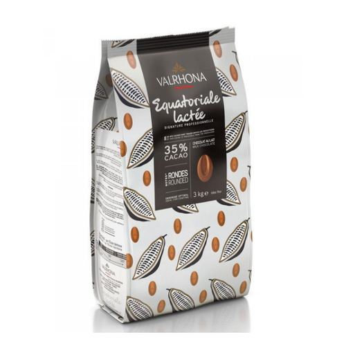 Valrhona Équatoriale Lait 35% – Sac de 3 kg – Chocolat de Couverture au Lait en Fèves