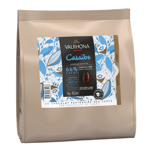 Sac de fèves Caraïbe 66% 1 kg Valrhona
