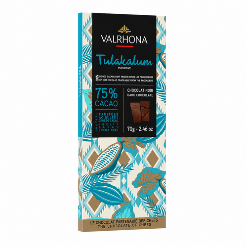 Tablette chocolat noir Tulakalum 75% Valrhona 70g