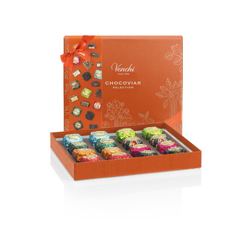 Boîte cadeau en métal avec assortiment Chocoviar 313g, venchi