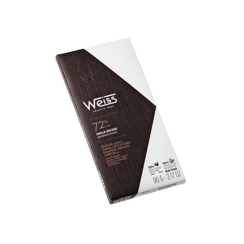 Tablette Chocolat Noir Ebène 72% - 90g Weiss