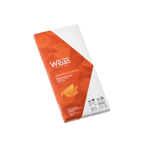 Tablette de chocolat noir Orange 67% – 90g Weiss