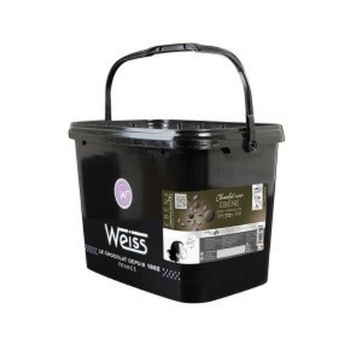 Seau de fondettes Ebène chocolat noir 72% Weiss 5 kg